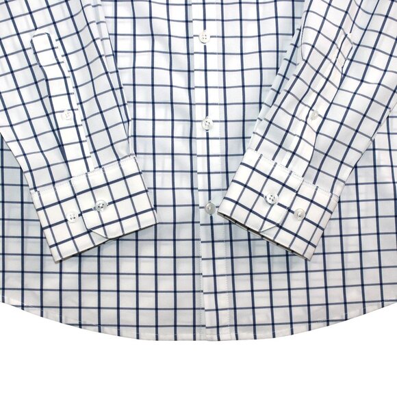 Mizzen + Main Mens Lrg Leeward Trim Performance Button Up Checkered Dress Shirt - Picture 6 of 8